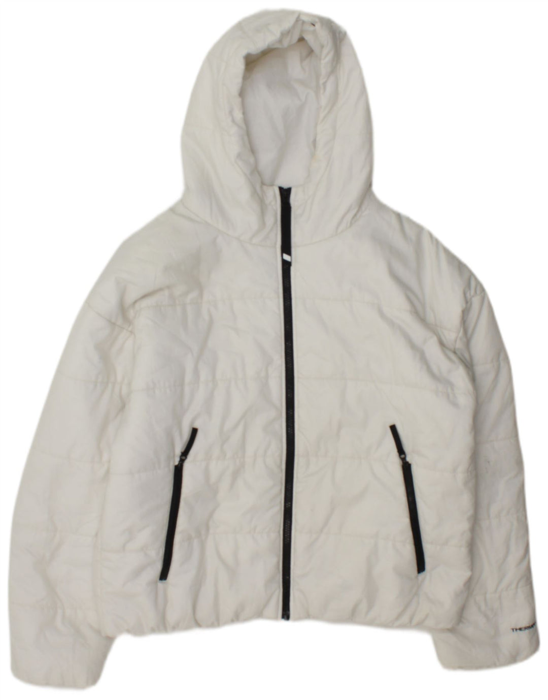 Nike Damen Therma-Fit Graphic Hooded Wattierte Jacke UK 14 Medium Weiß