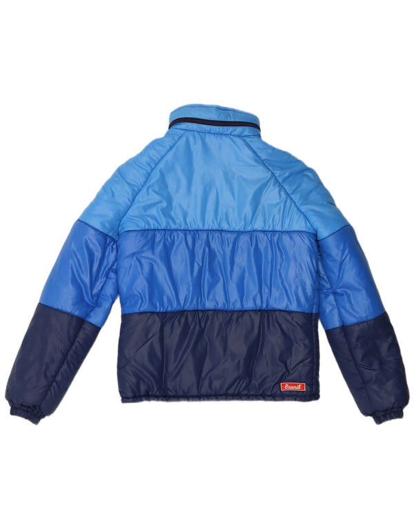 Brunik Damen Wattierte Jacke IT 48 XL Blau Colourblock Polyamid