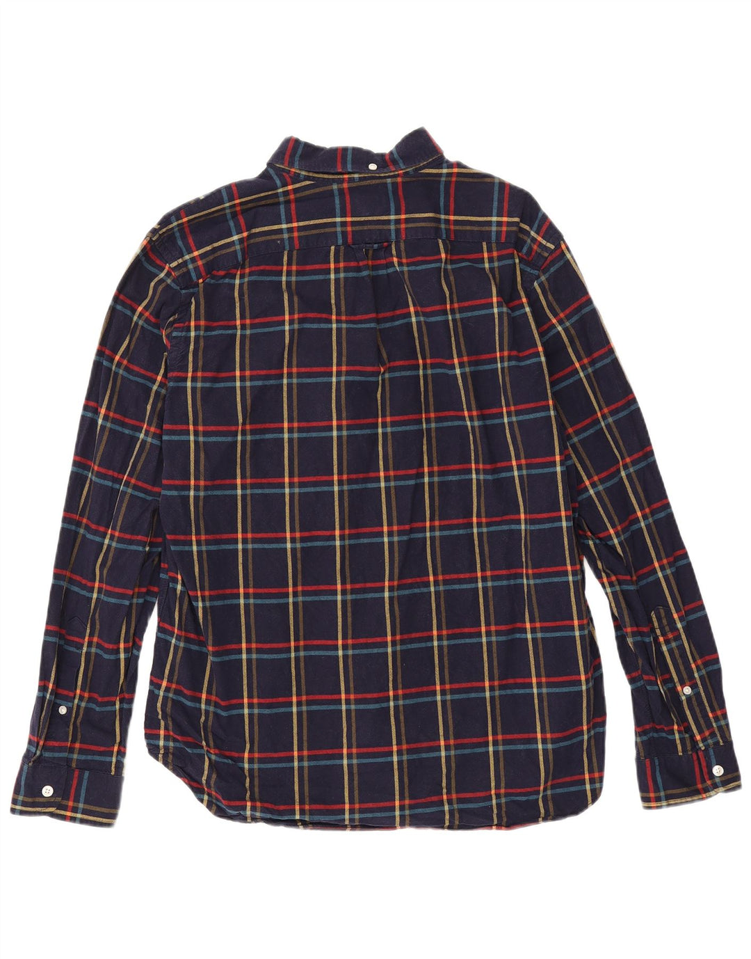 J. Crew Herren-Flanellhemd, groß, marineblau, kariert, Baumwolle