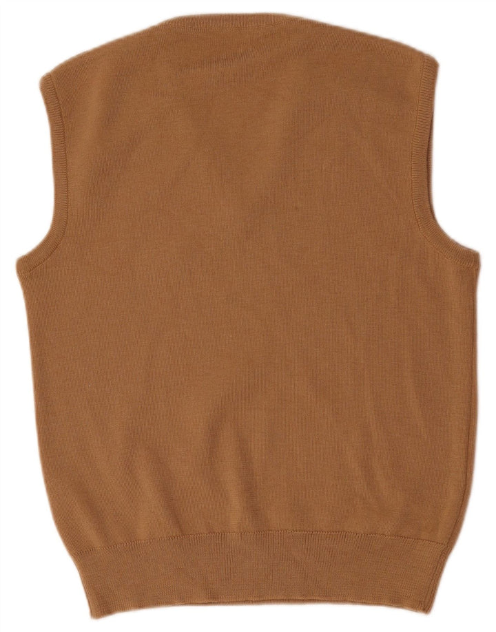 Vintage Herren Weste Tank Top IT 48 Mittelbeige Wolle