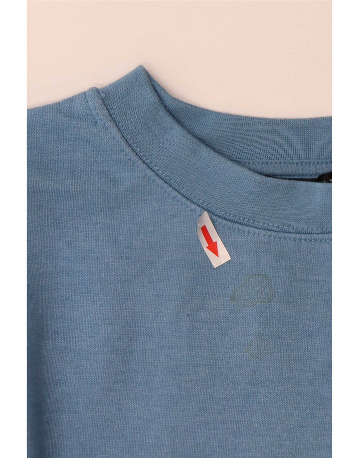 Zara Damen Crop Sweatshirt Pullover UK 10 Small Blau Polyester
