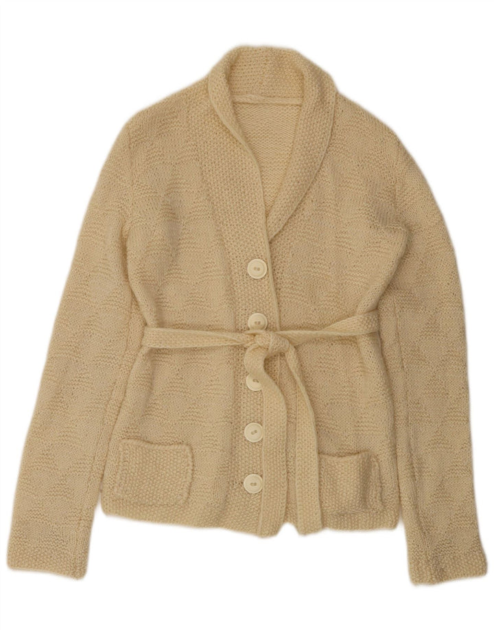 Vintage Damen Cardigan Pullover UK 14 Medium Beige
