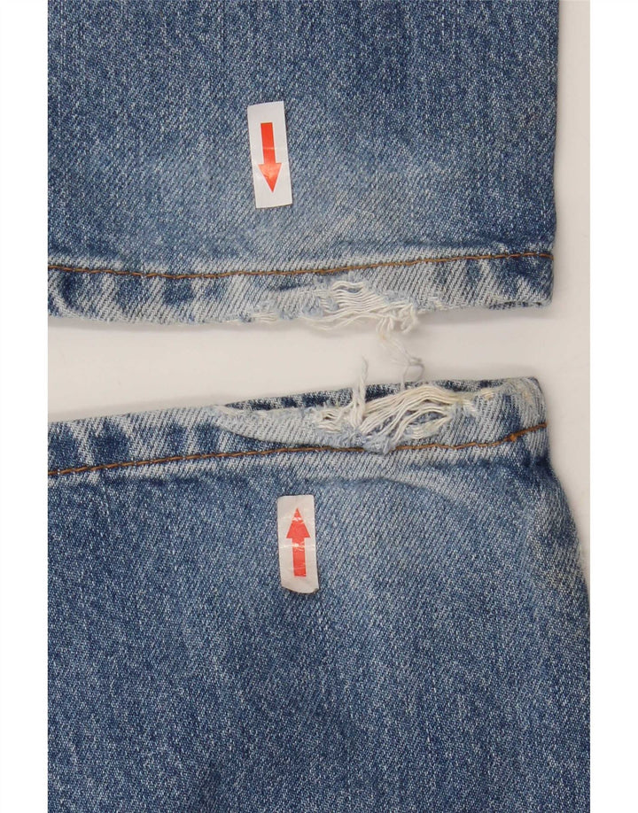 Wrangler Herren Texas Distressed Straight Jeans W36 L32 Blaue Baumwolle