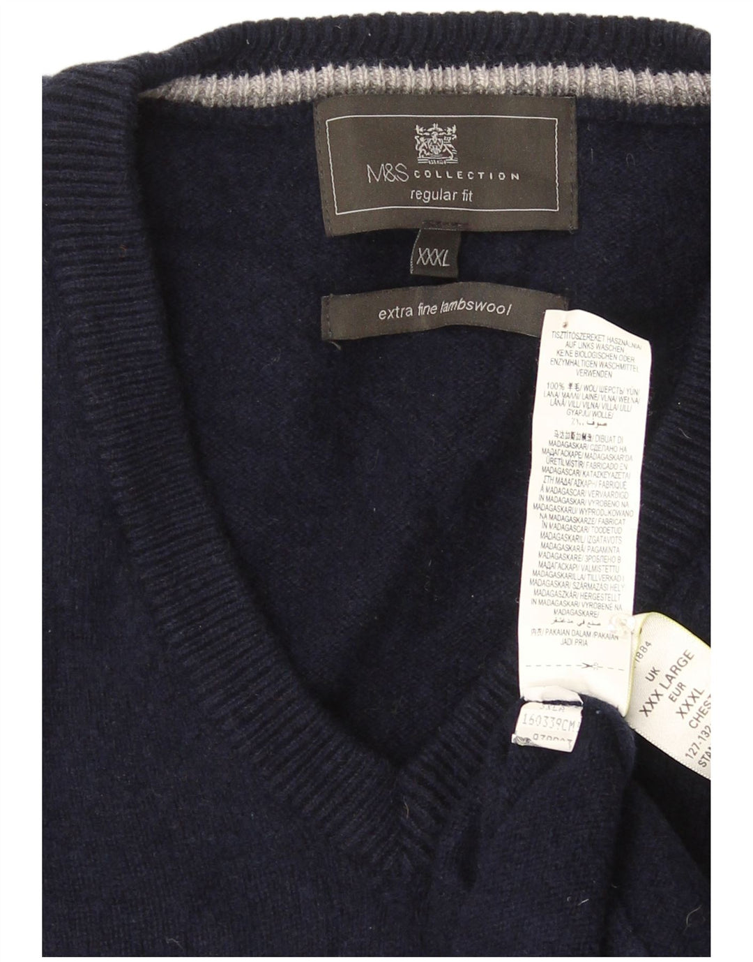 Marks & Spencer Herren Weste Tank Top 2XL Marineblau Wolle