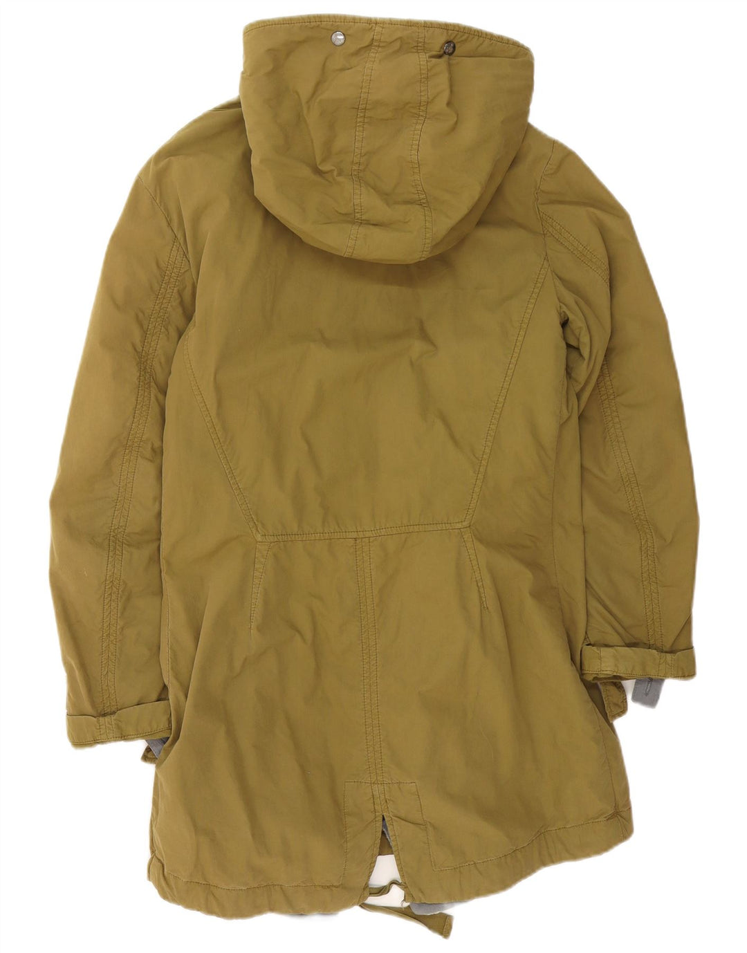 Vintage Damen Sherpa Parka Jacke mit Kapuze EU 40 Medium Khaki Baumwolle