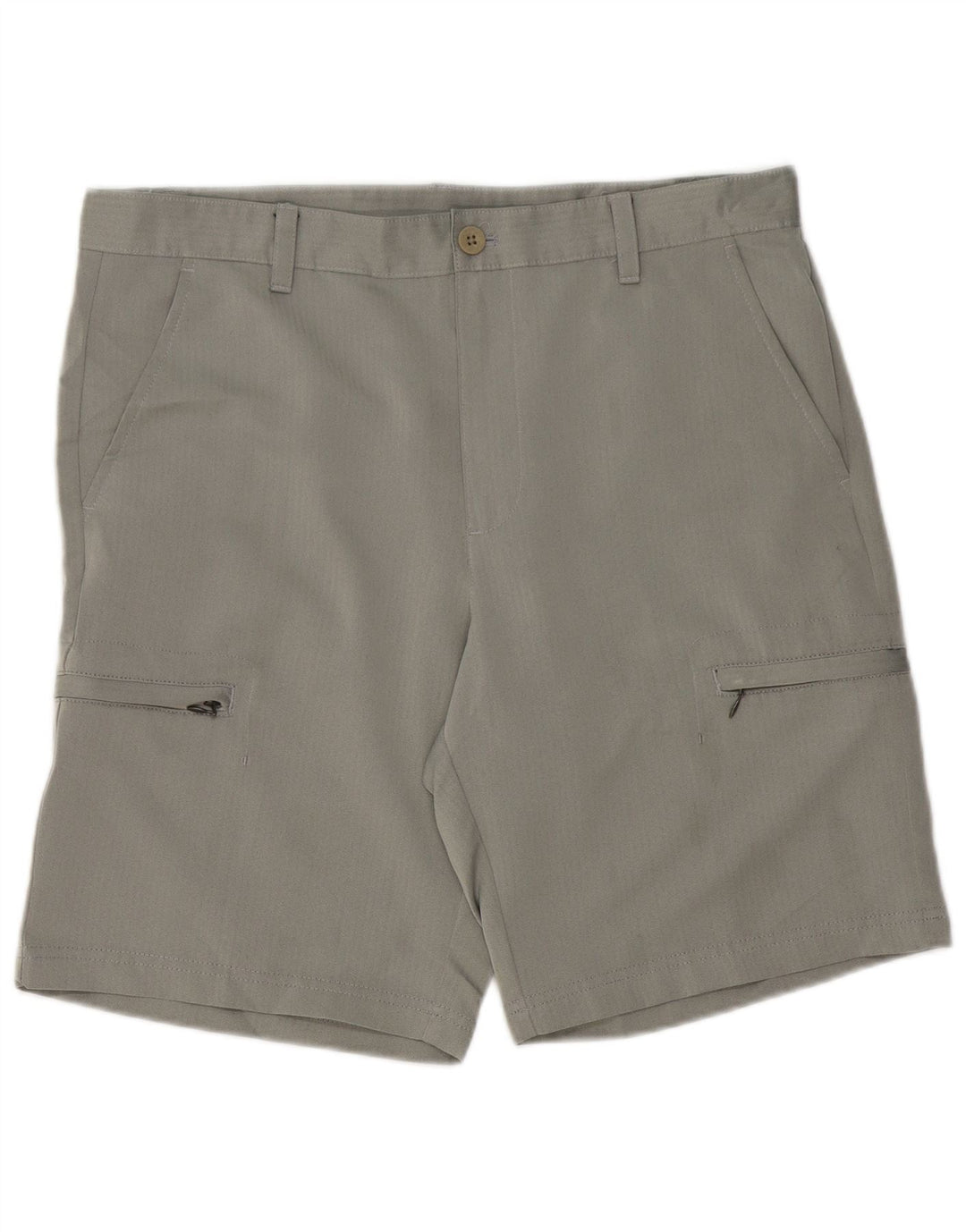 IZOD Herren-Golf-Cargo-Shorts W36, großes graues Fischgrät-Polyester