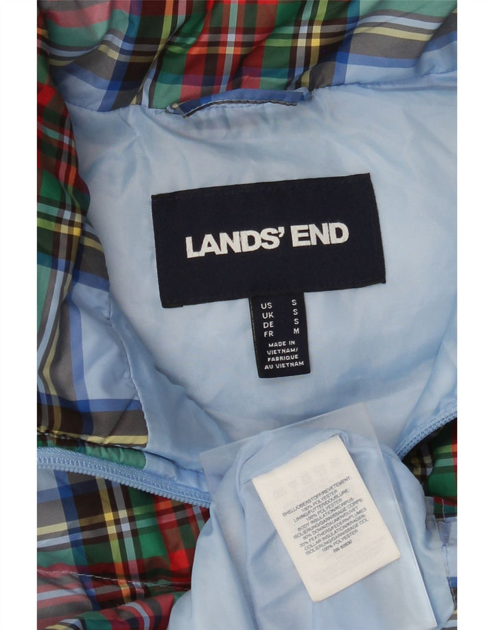 LANDS END Wattierte Damenweste UK 10 Small Mehrfarbig kariert Polyester