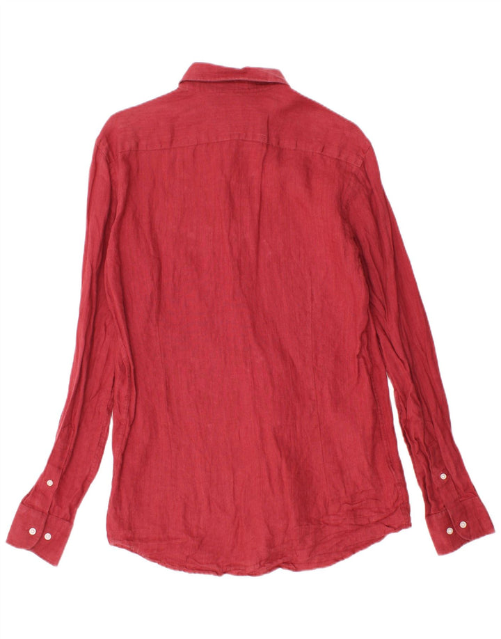 Massimo Dutti Herrenhemd, kleines rotes Leinen