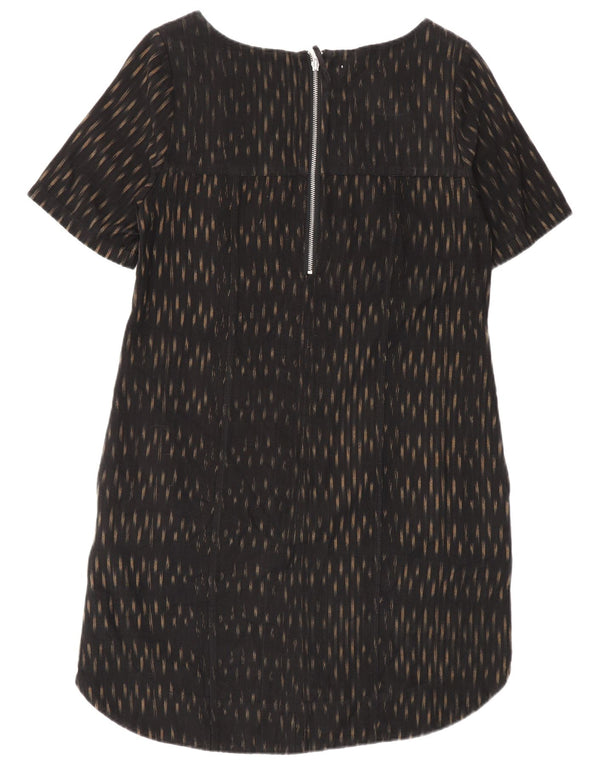 Monsoon Damen Etuikleid UK 12 Mittelschwarz gepunktete Baumwolle