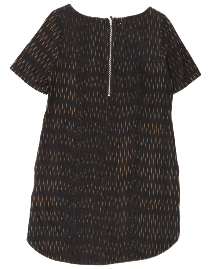 Monsoon Damen Etuikleid UK 12 Mittelschwarz gepunktete Baumwolle