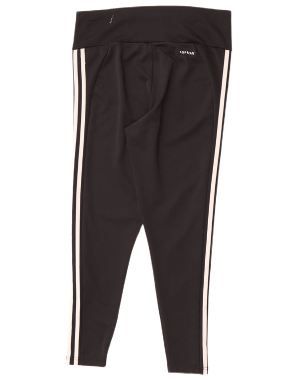 Adidas Damen Aeroready Leggings UK 16/18 Large Schwarz Polyester