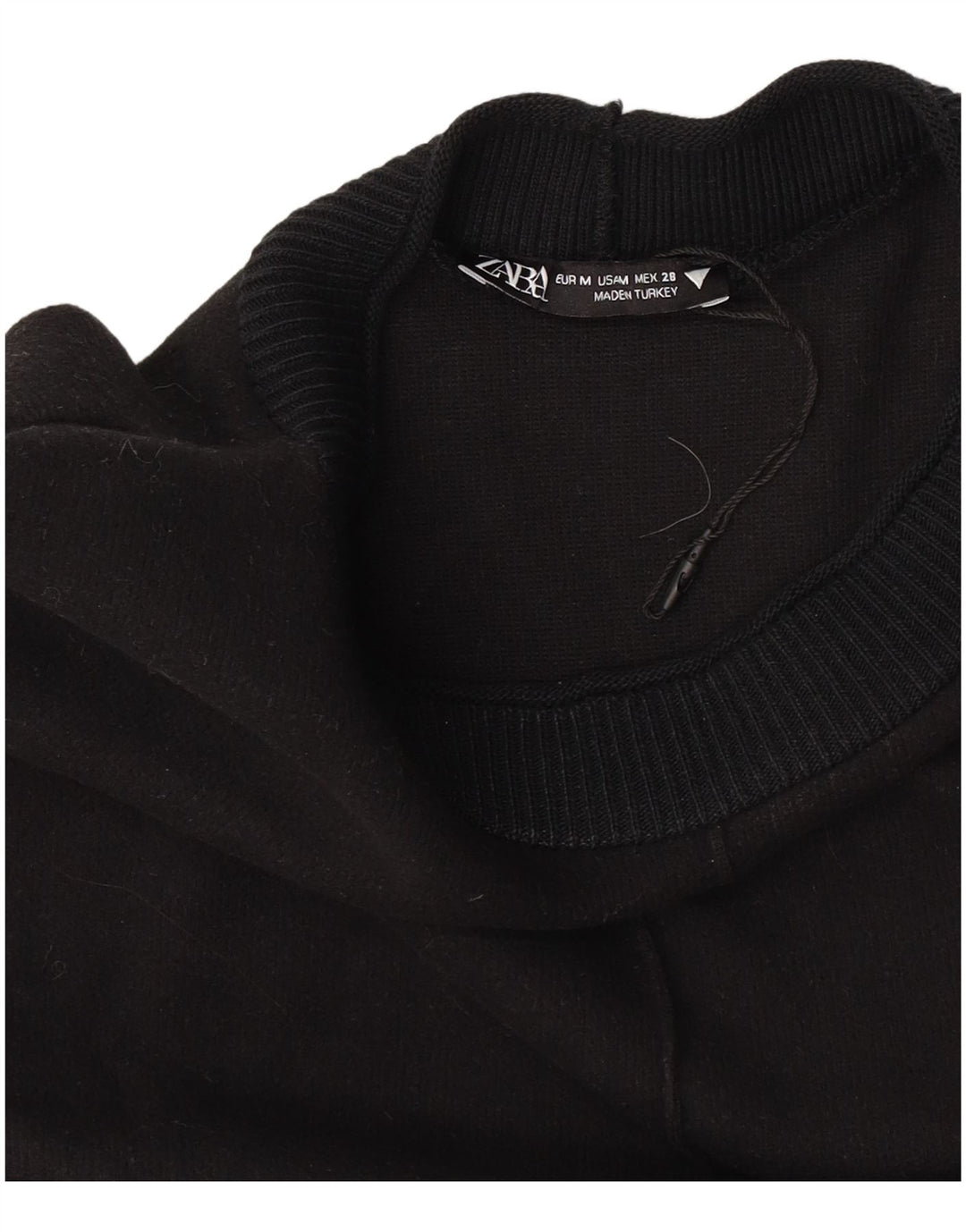 Zara Damen Pulloverkleid mit kurzen Ärmeln, UK 12, Mittelschwarz