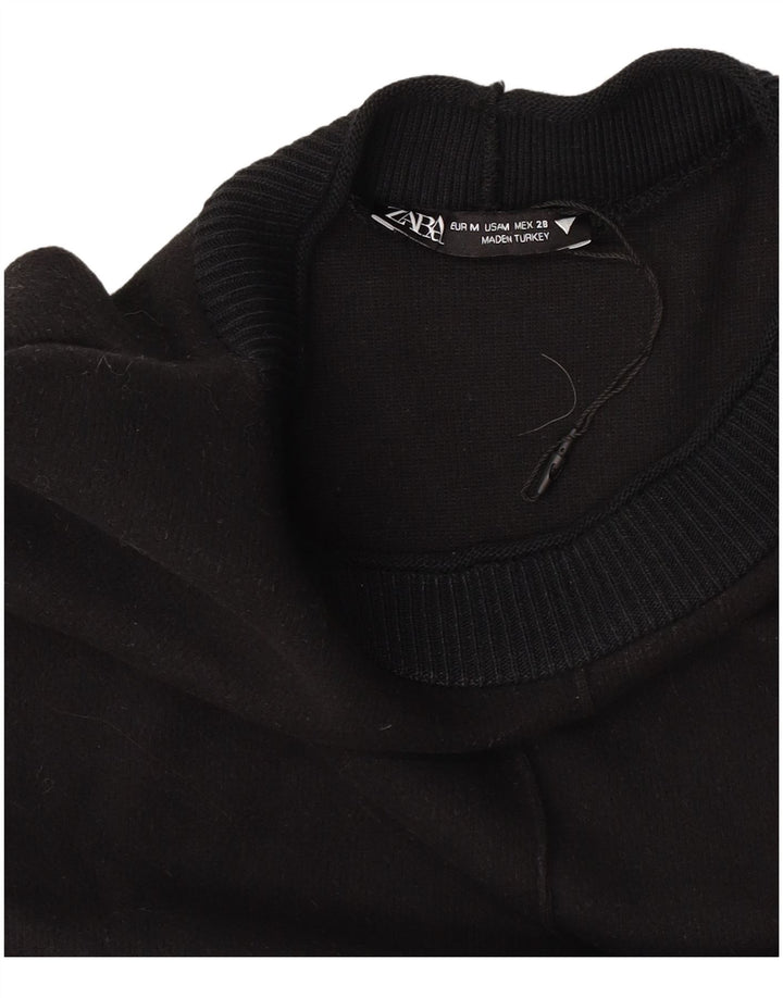 Zara Damen Pulloverkleid mit kurzen Ärmeln, UK 12, Mittelschwarz