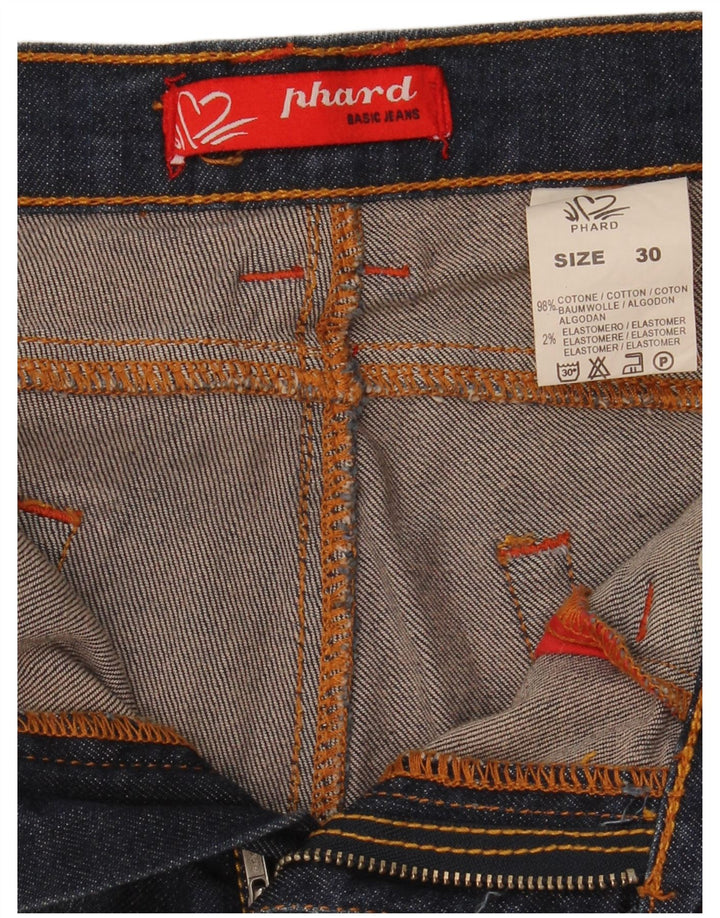 Phard Damen Straight Jeans W30 L31 Marineblaue Baumwolle