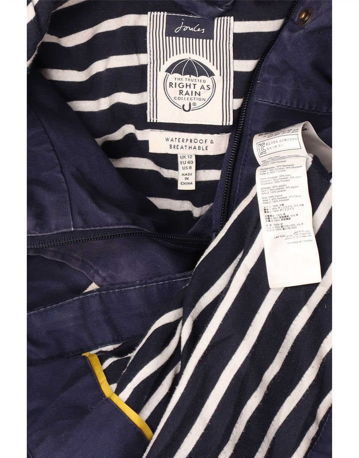 Joules Damen-Regenjacke mit Kapuze, UK 12, mittelmarineblau, Baumwolle