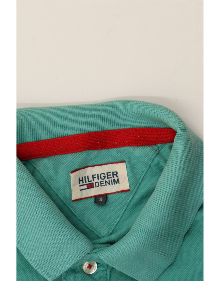 TOMMY HILFIGER Mens Polo Shirt Small Turquoise Cotton Vintage Tommy Hilfiger and Second-Hand Tommy Hilfiger from Messina Hembry 