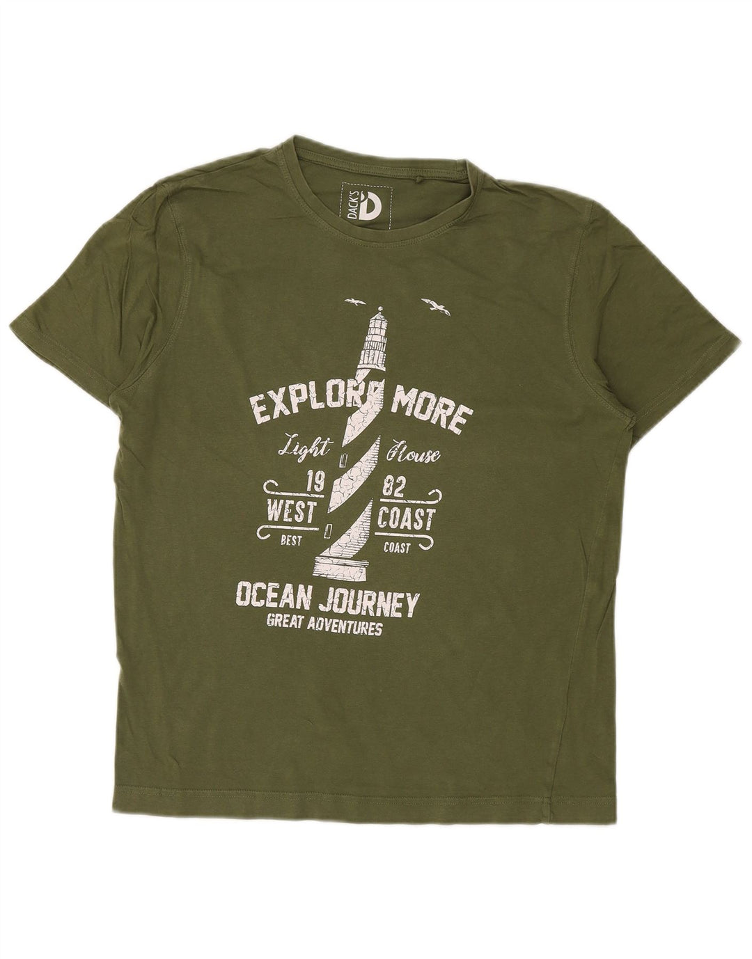 Dack's Herren-T-Shirt mit Grafik, mittlere Khaki-Baumwolle