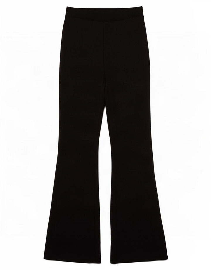 Zara Damen Flare-Trainingshose UK 12 Mittelschwarzes Polyester