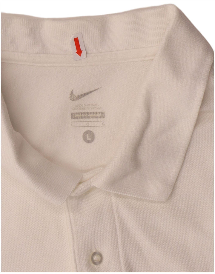 Nike Herren-Poloshirt, Größe L, Weiß