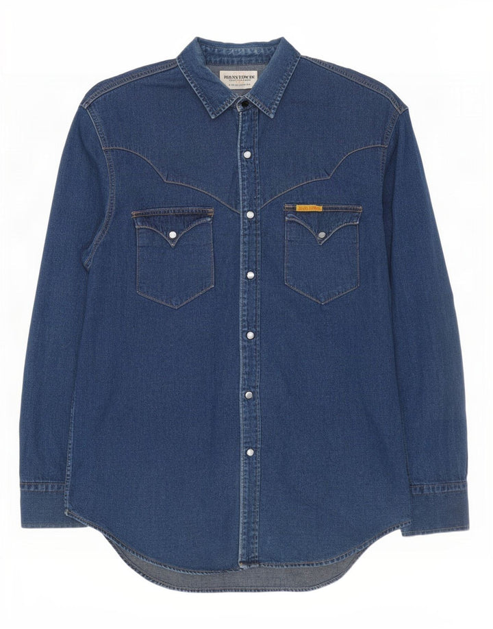 Edwin Herren-Jeanshemd aus mittlerer marineblauer Baumwolle