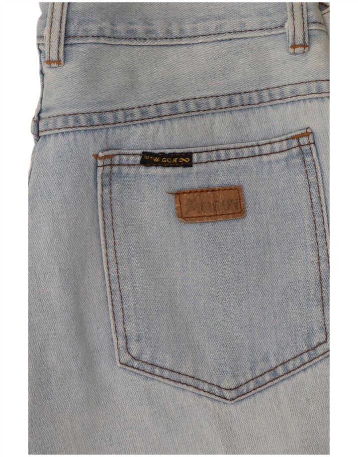 VINTAGE Damen High Waist Tapered Jeans W26 L26 Blau