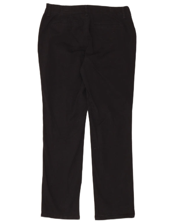 Lee Damen gerade Freizeithose US 10 Large W34 L31 Schwarze Baumwolle