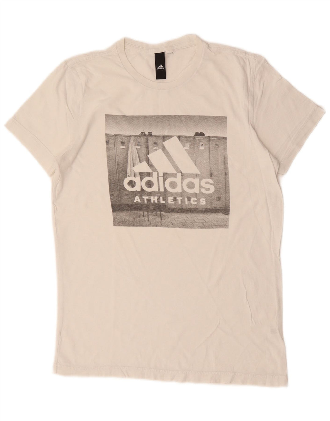 Adidas Herren Grafik T-Shirt Top Small Weiß Baumwolle