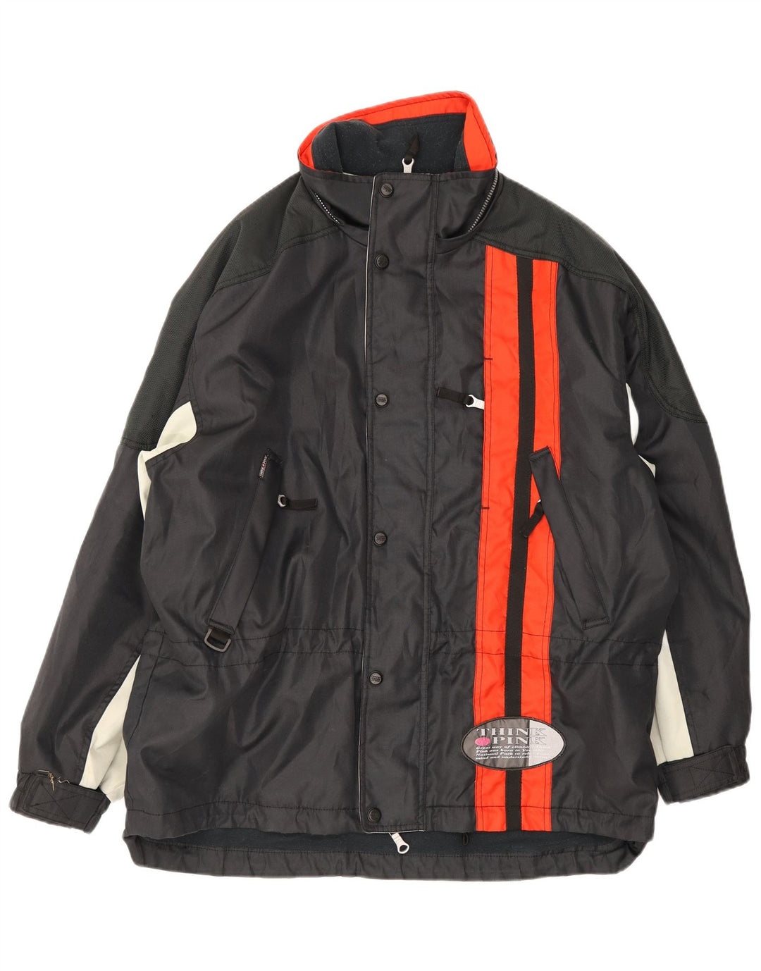 Think Pink Herren-Skijacke mit Kapuze, reguläre Passform, IT 54 2XL, Schwarz, Farbblock