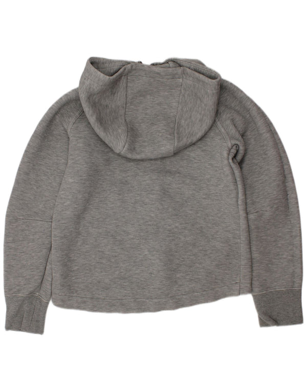 Nike Jungen-Kapuzenpullover mit Reißverschluss, 8–9 Jahre, Größe S, grau gefleckte Baumwolle