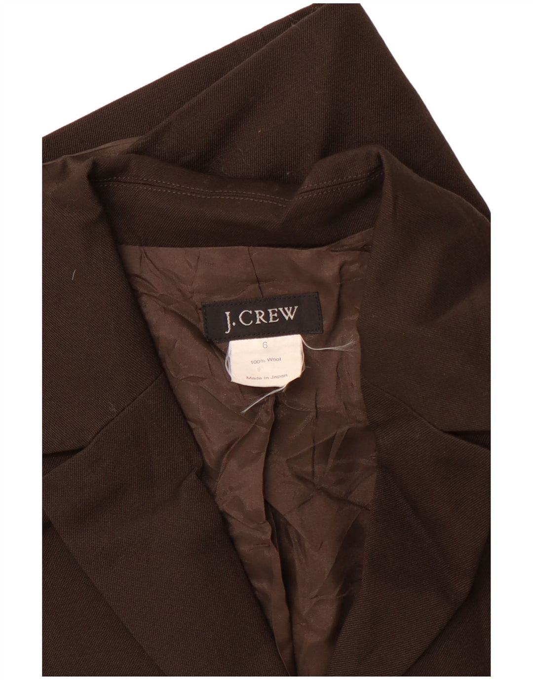 J. CREW Damen-Blazerjacke mit 4 Knöpfen, US 6, mittelbraune Wolle