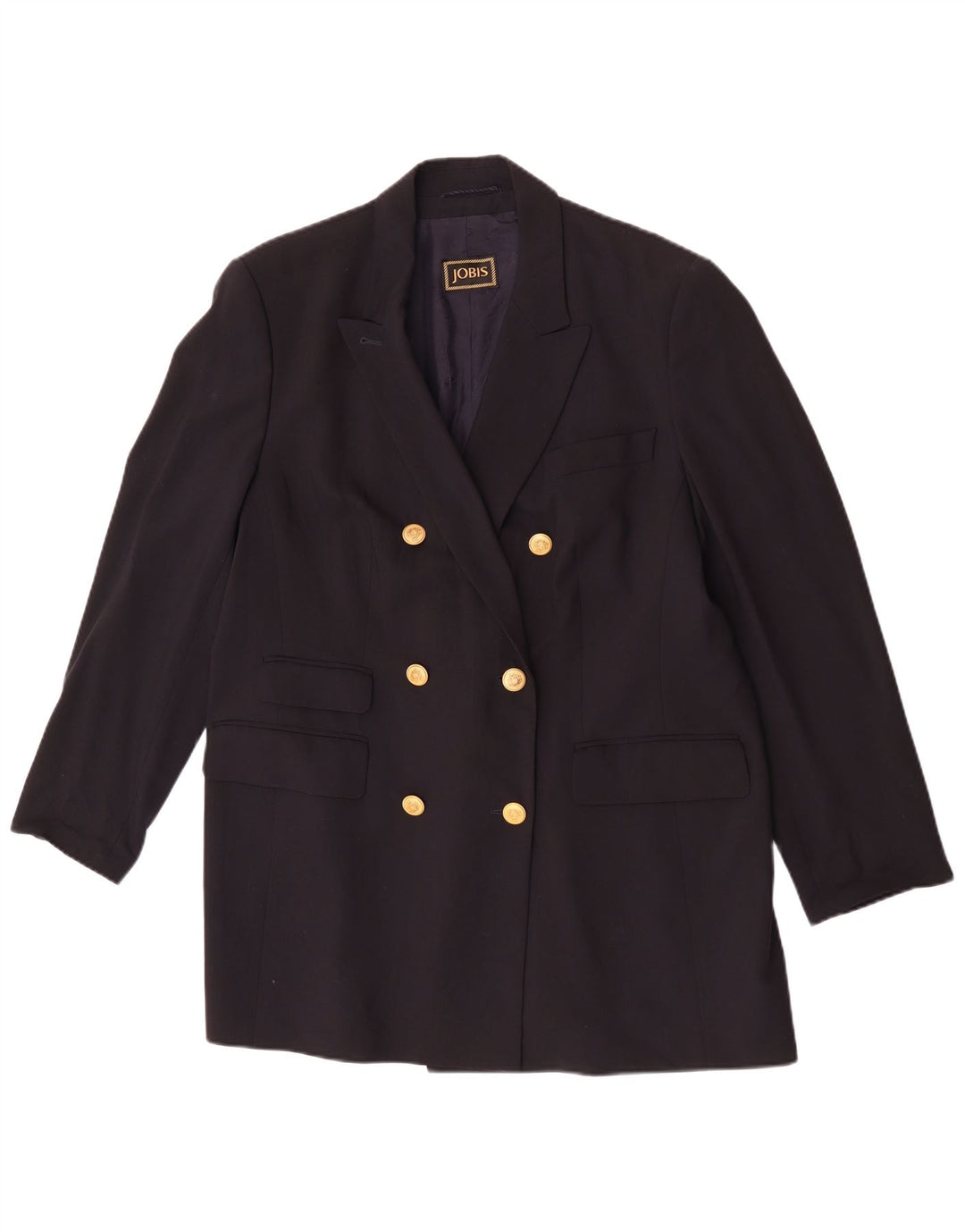 Jobis Damen-Blazer, lang, zweireihig, Gr. 14, mittelmarineblau