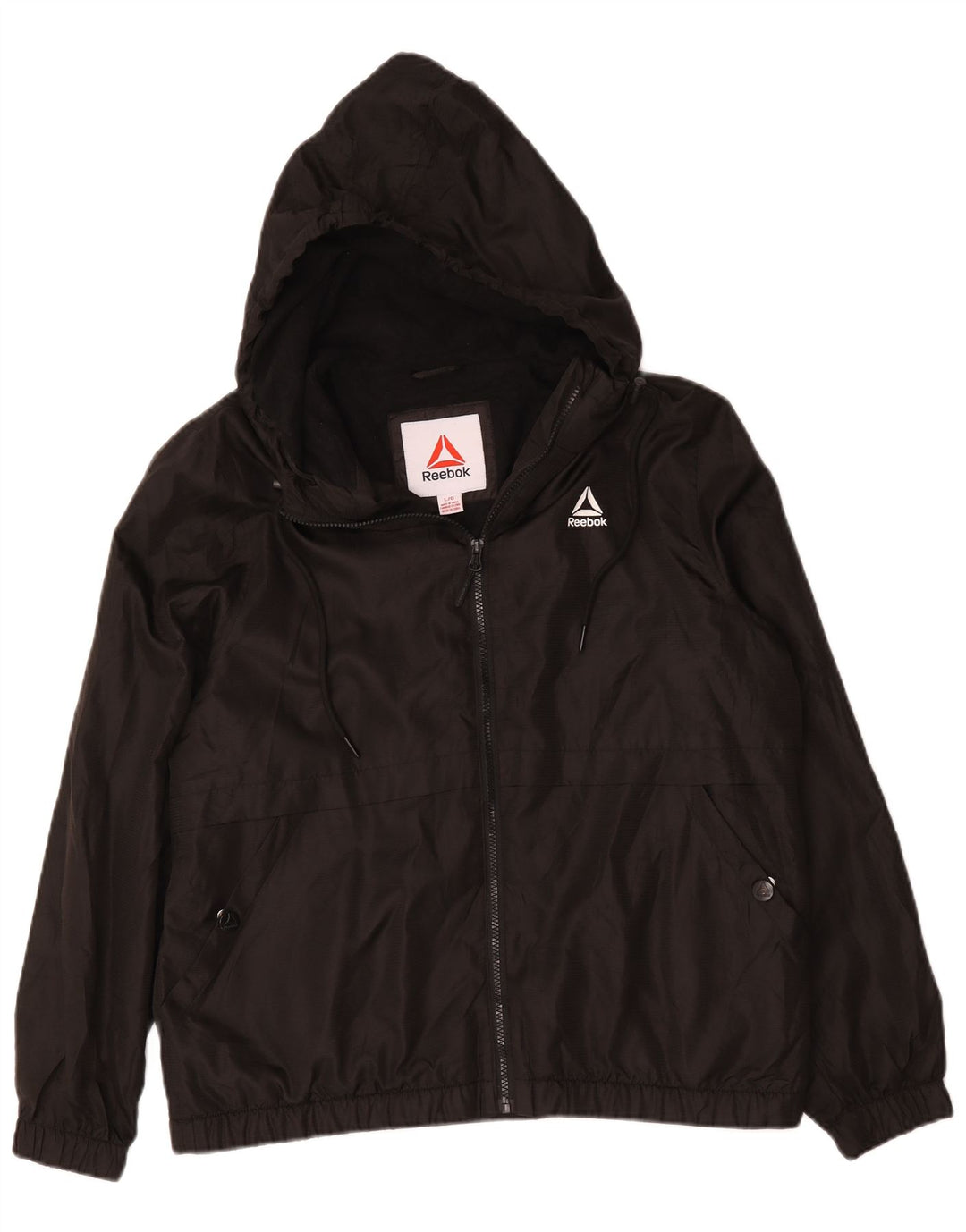 Reebok Herren Bomberjacke mit Kapuze, UK 40, Größe L, Schwarz, Polyester