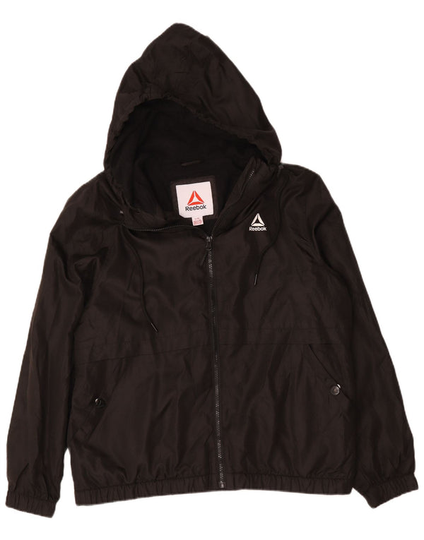 Reebok Herren Bomberjacke mit Kapuze, UK 40, Größe L, Schwarz, Polyester