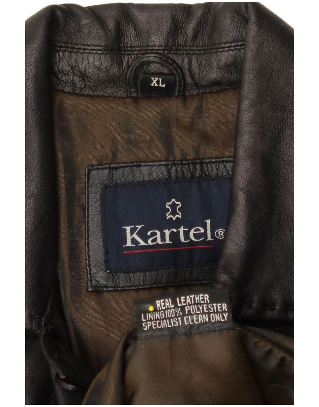 Kartel Herren Lederjacke UK 42 XL Schwarzes Leder