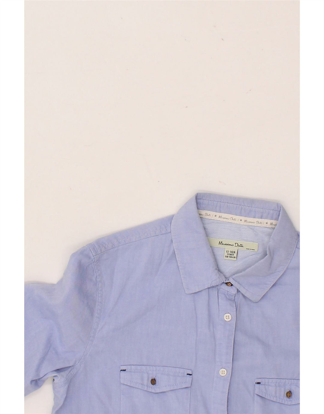 MASSIMO DUTTI Girls Shirt 13-14 Years Blue Cotton Vintage Massimo Dutti and Second-Hand Massimo Dutti from Messina Hembry 
