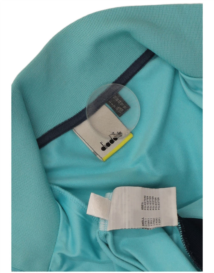 Diadora Damen-Trainingsanzug-Top-Jacke UK 18 XL Blaues Colourblock-Polyester