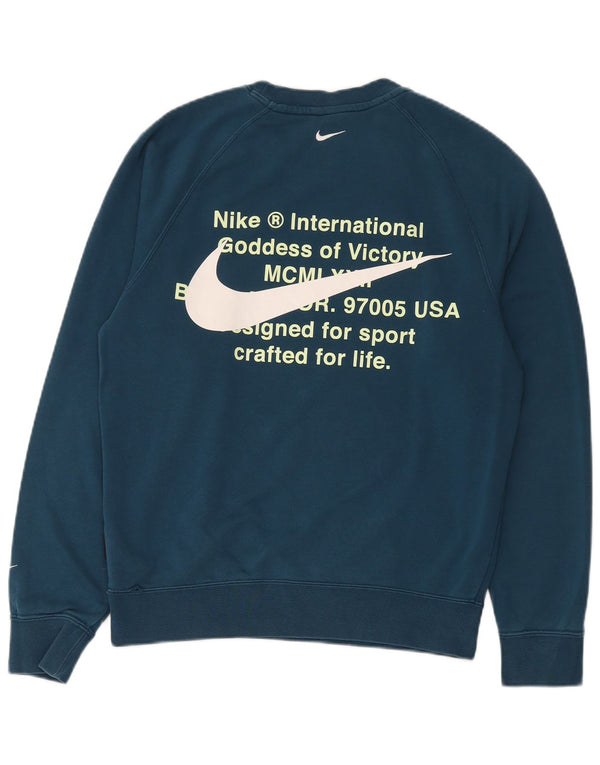 Nike Herren Sweatshirt Pullover Small Blau Baumwolle