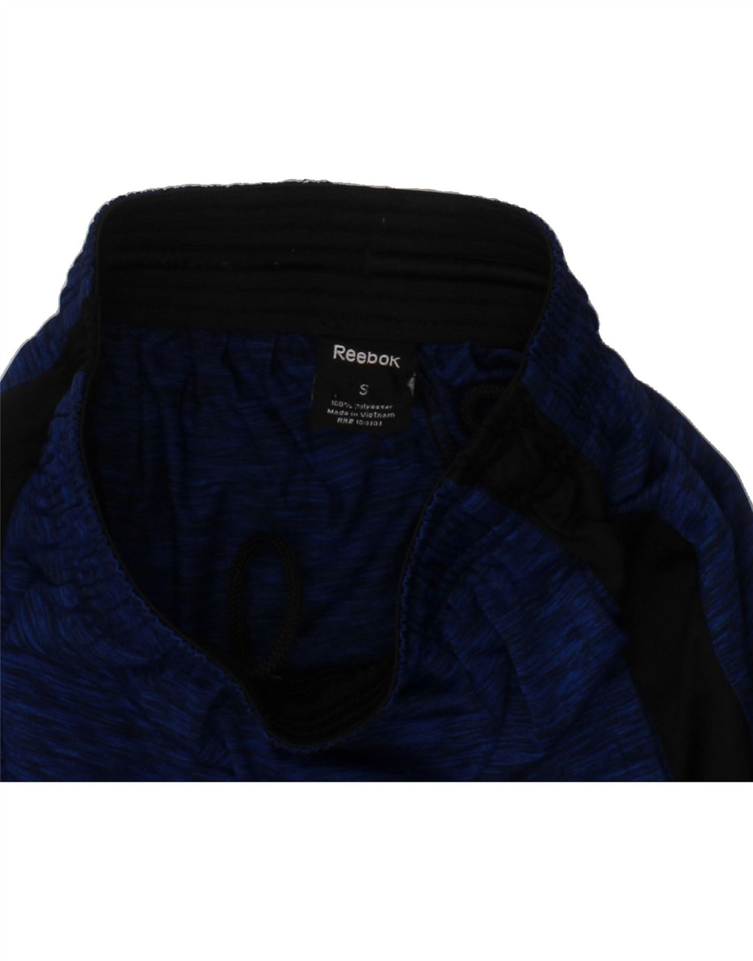 REEBOK Boys Sport Shorts 10-11 Years Small Navy Blue Flecked Polyester Vintage Reebok and Second-Hand Reebok from Messina Hembry 