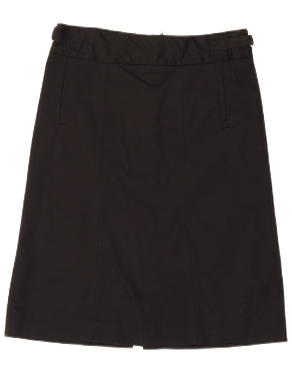 Zara Damen A-Linien-Rock XS W24 Schwarze Baumwolle