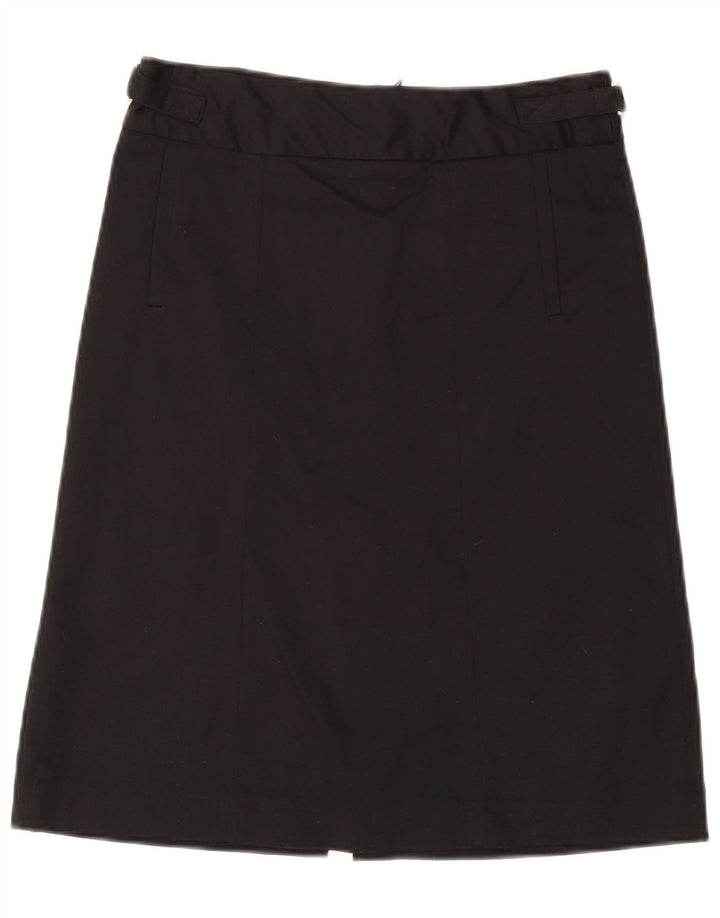 Zara Damen A-Linien-Rock XS W24 Schwarze Baumwolle