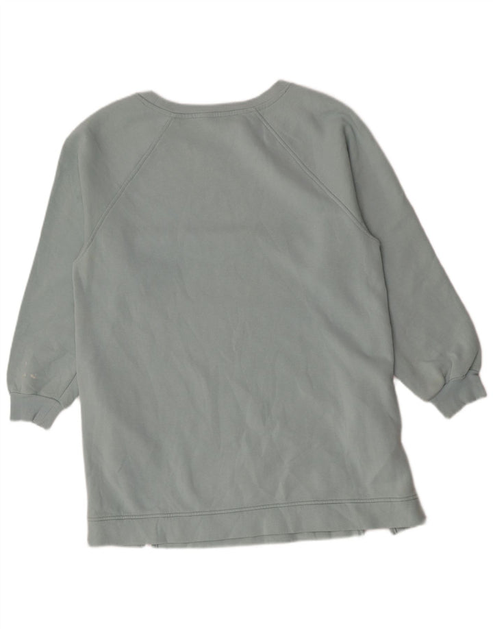 Marks & Spencer Damen Longline Sweatshirt Pullover UK 14 Mittelblaue Baumwolle