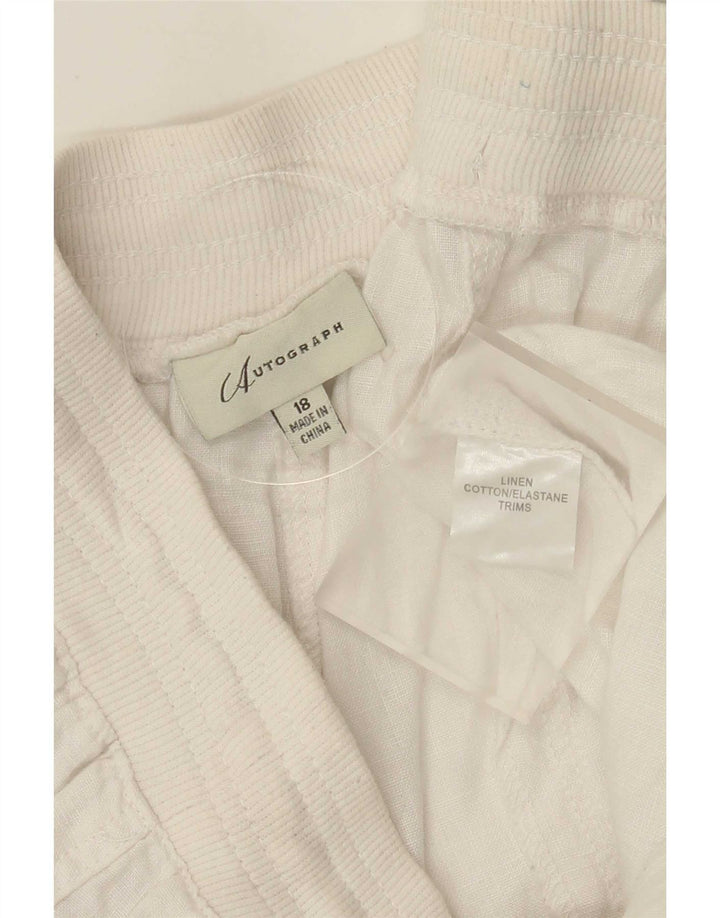 Marks & Spencer Damen Autograph Bermudashorts UK 18 XL W36 Weiß