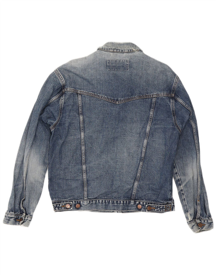 Wrangler Damen Jeansjacke UK 16 Große blaue Baumwolle