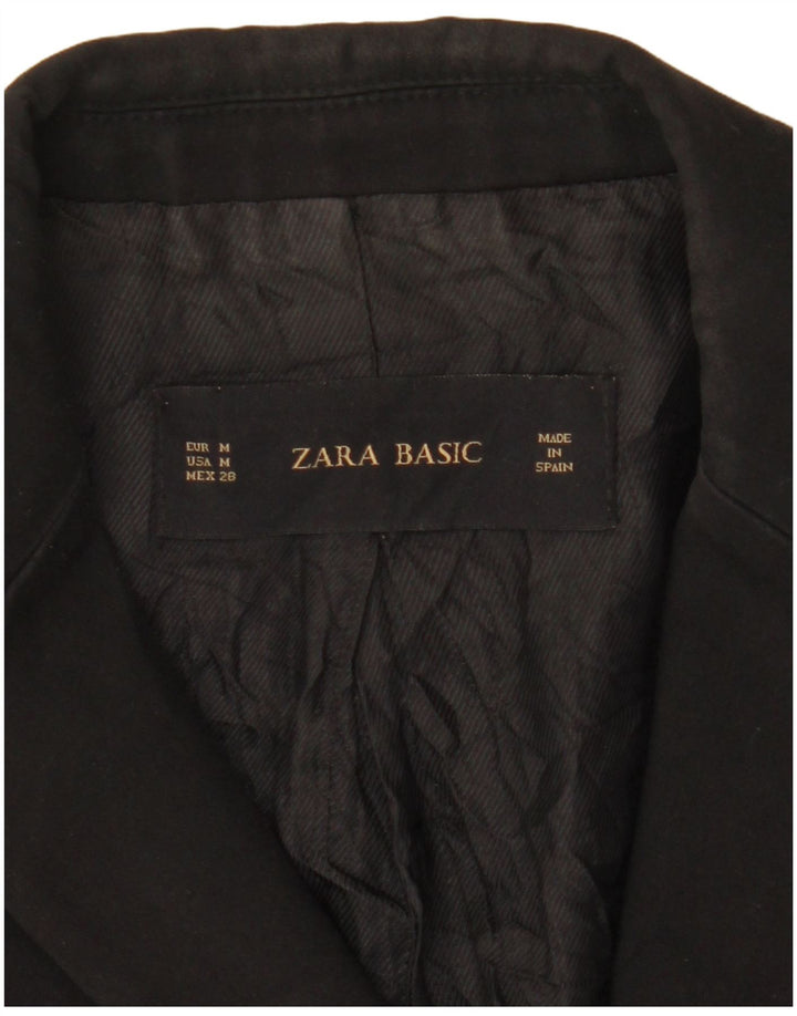 Zara Damen 1-Knopf-Blazerjacke UK 12 Mittelschwarz