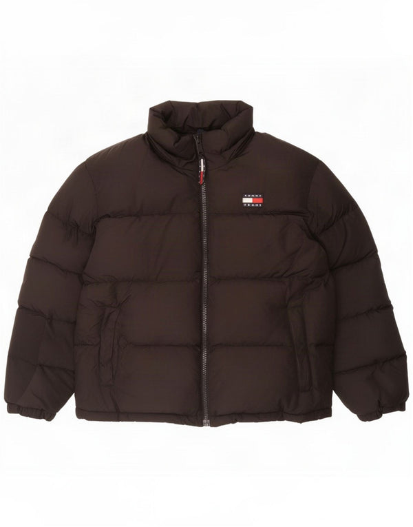 Tommy Hilfiger Herren Wattierte Jacke UK 40 Large Schwarz Polyester