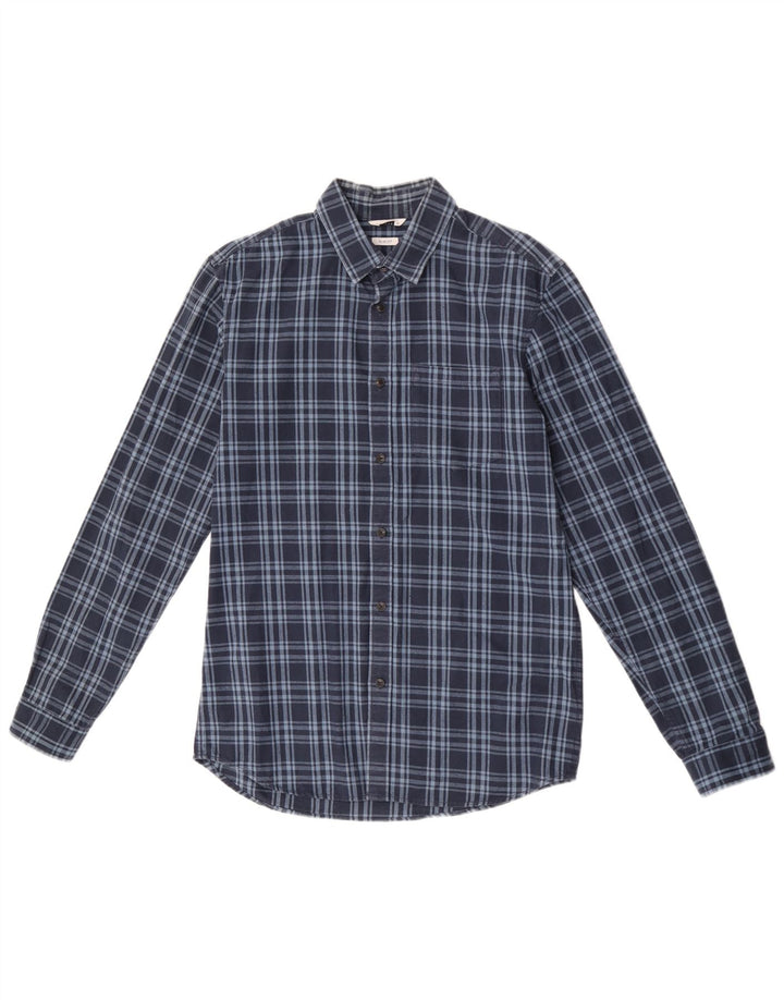 Jack & Jones Slim-Fit-Flanellhemd für Herren, Mittelblau kariert
