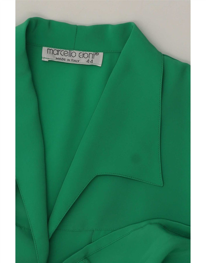 Marcello Cioni Damen Kurzarm-Hemdbluse IT 44 Mittelgrün