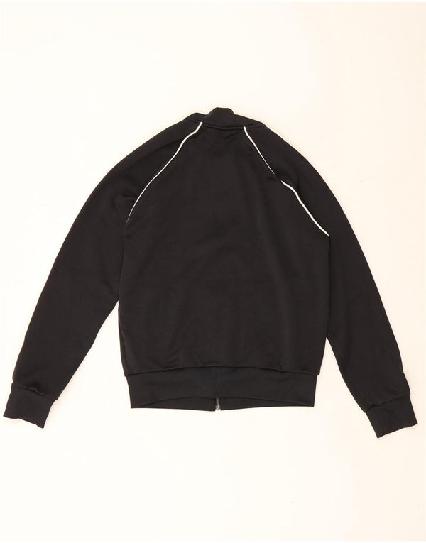 Adidas Damen Trainingsanzug Top Jacke UK 14 Medium Schwarz Polyester