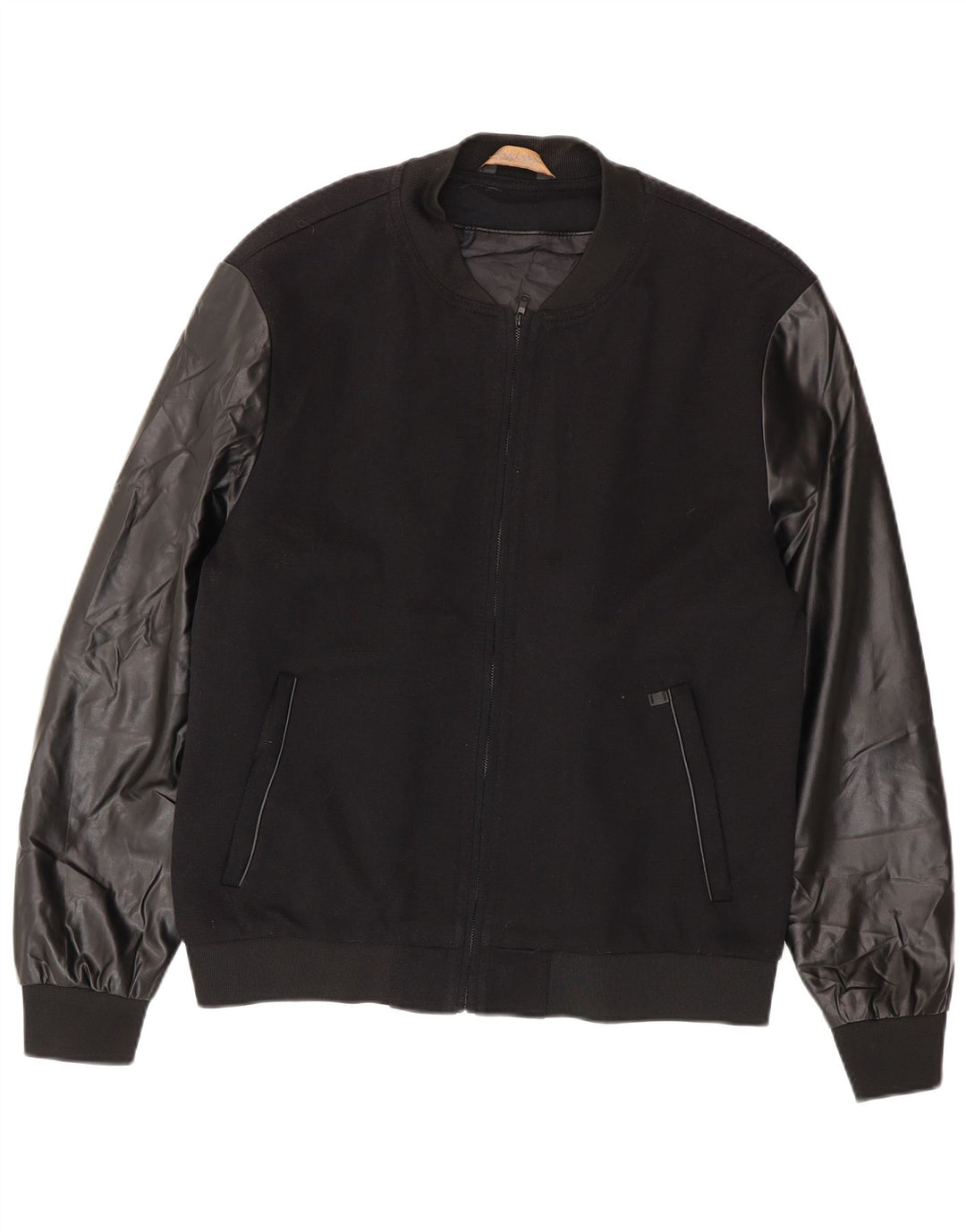 Zara Herren Bomberjacke UK 42 XL Schwarz Polyester