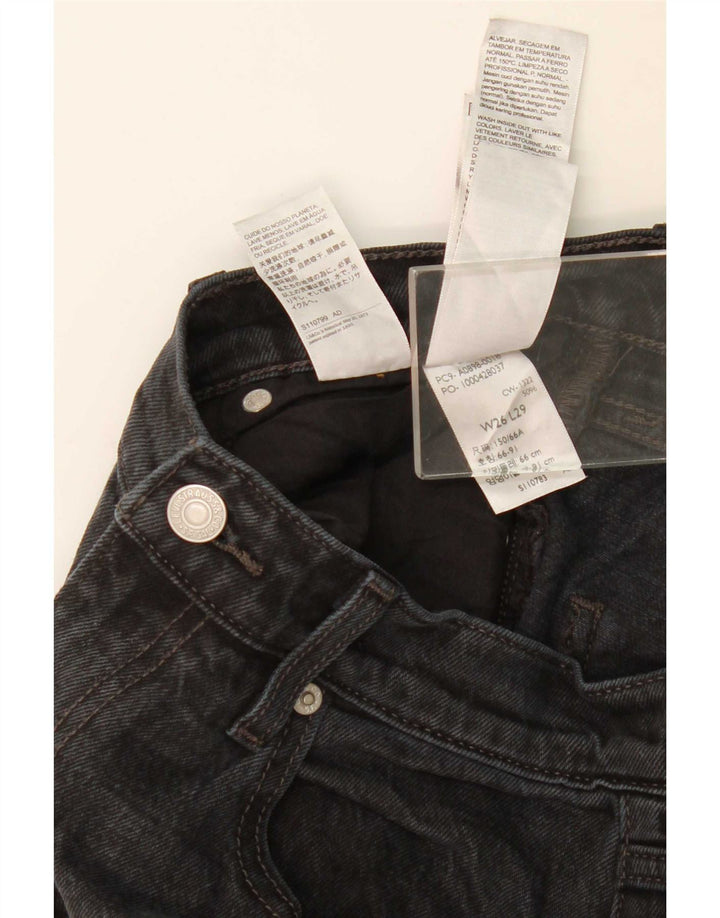 Levi's Damen Tapered Jeans W26 L29 Schwarze Baumwolle